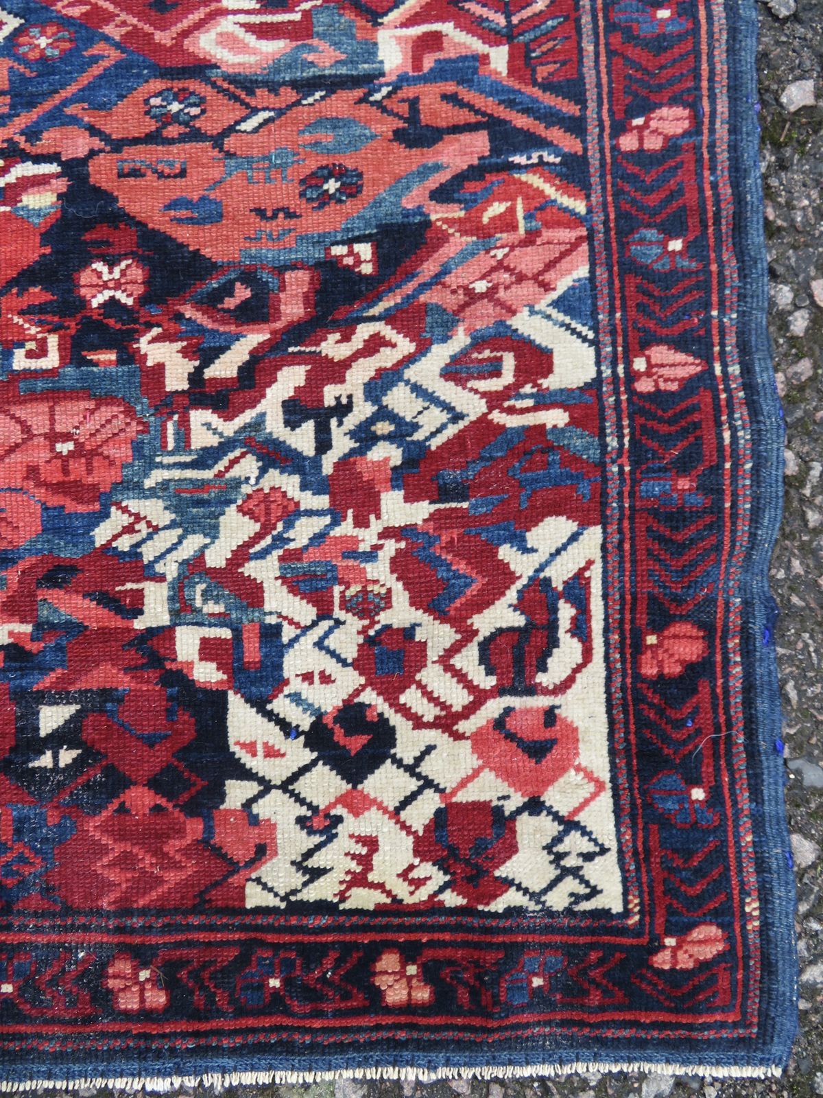 photo for sale Fascinating Archaic Antique Caucasian Kuba Rug. 156cm X 115cm.