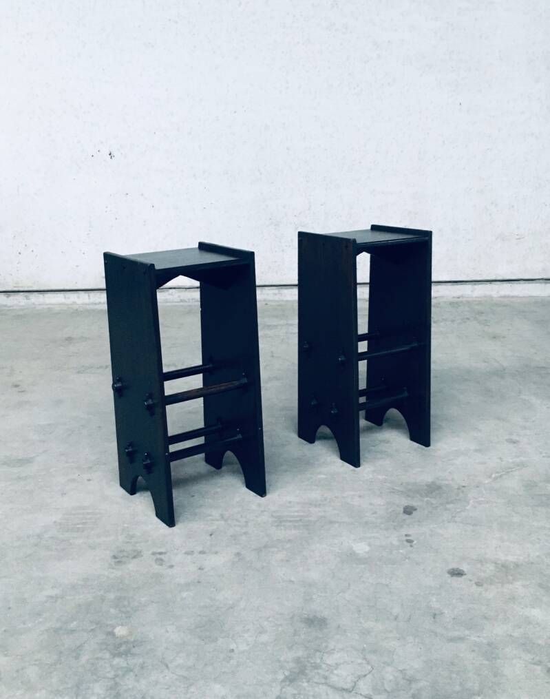 Arts & Crafts Design Handmade Bar Stool Set, 1920's France photo furniture