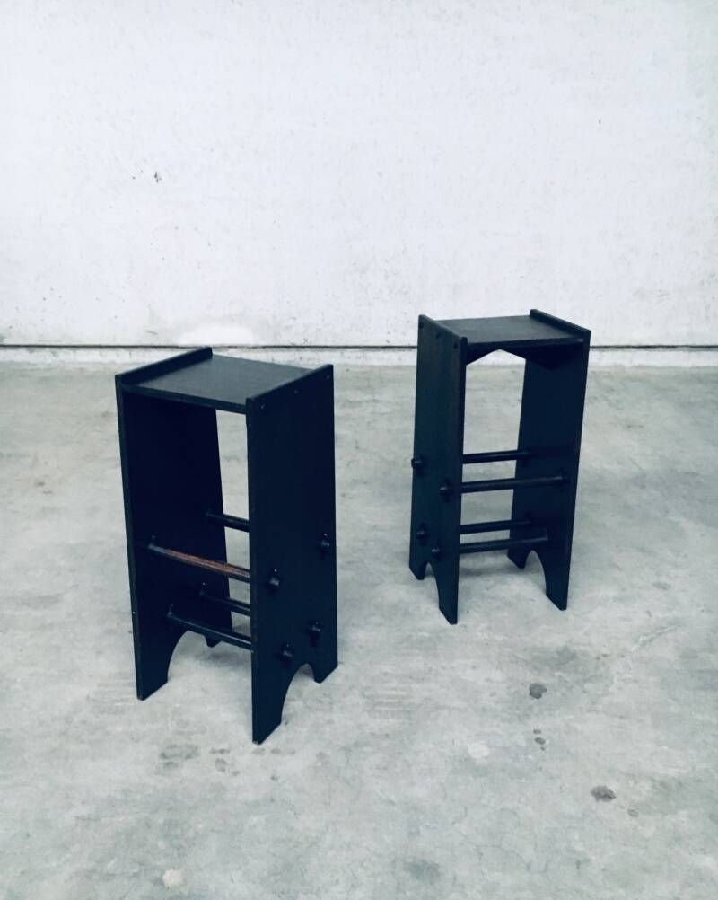 Arts & Crafts Design Handmade Bar Stool Set, 1920's France photo vintage