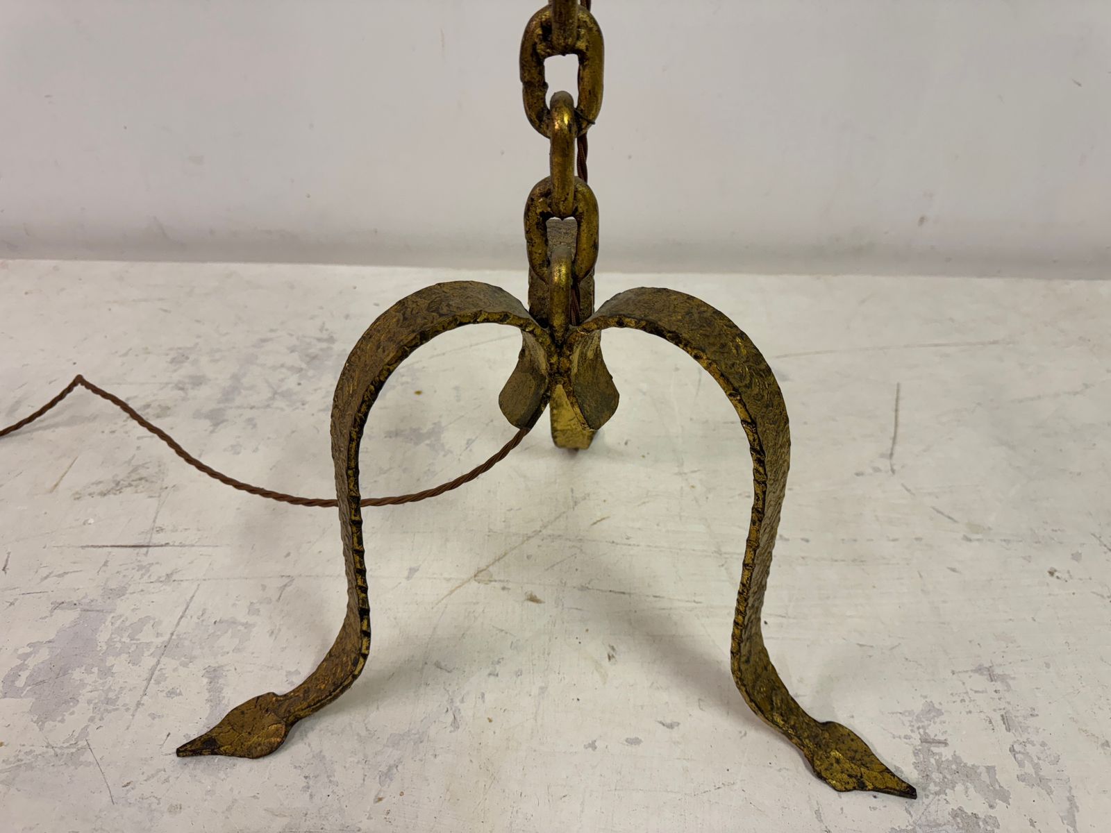 Gilt Metal Chain Link Floor Lamp In The Style Of Franz West photo for sale