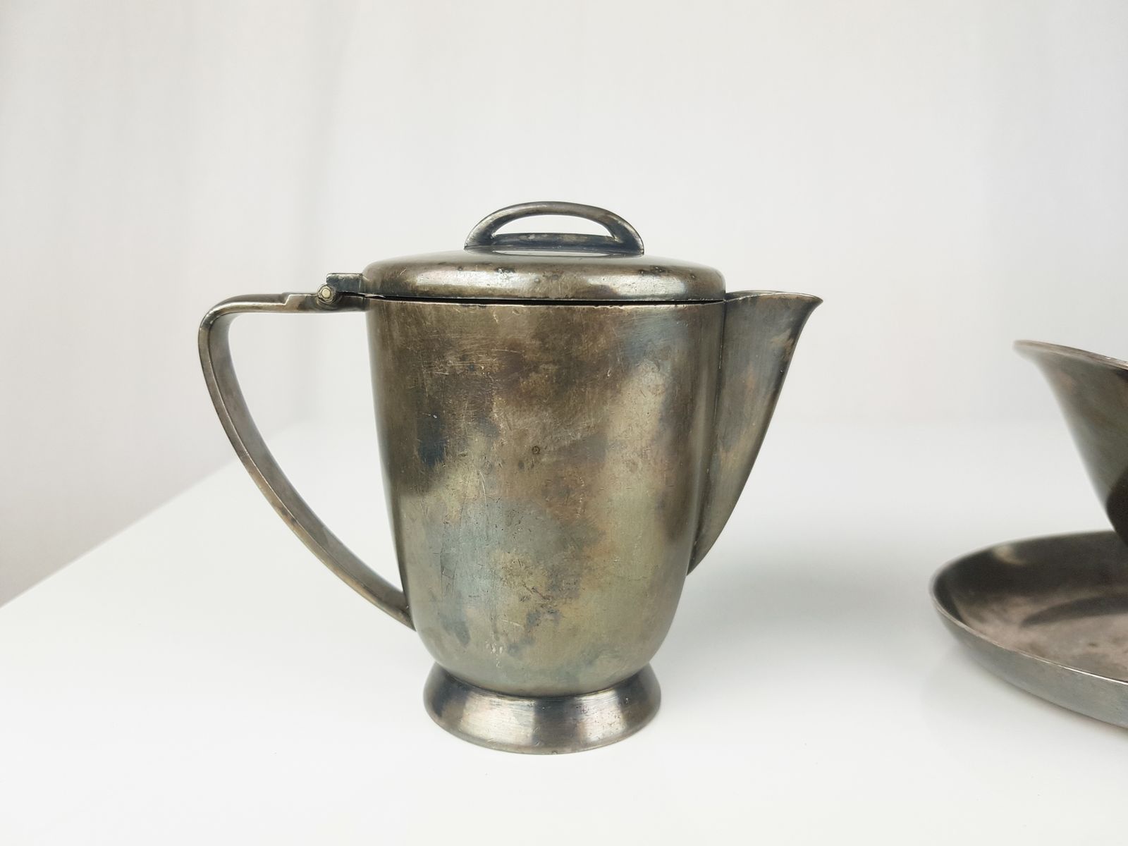 Silver Plated Milk Jug And Gravy Boat By Gio Ponti For Calderoni, 1930s, Set Of 2 photo for sale