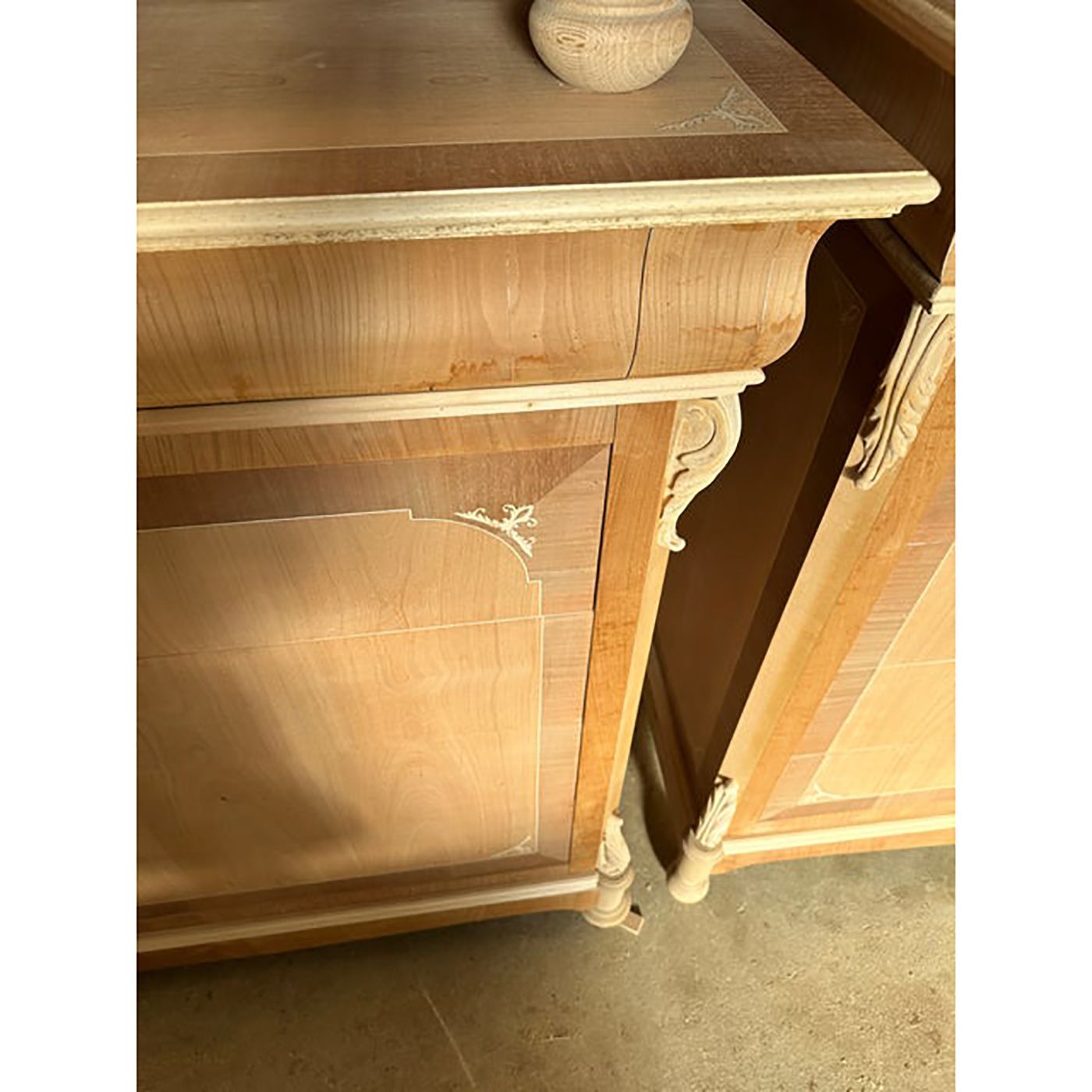 1990s Italian Natural Unpainted Set Of A Chest Of Drawers And Two Bedside Tables For Bedroom photo furniture