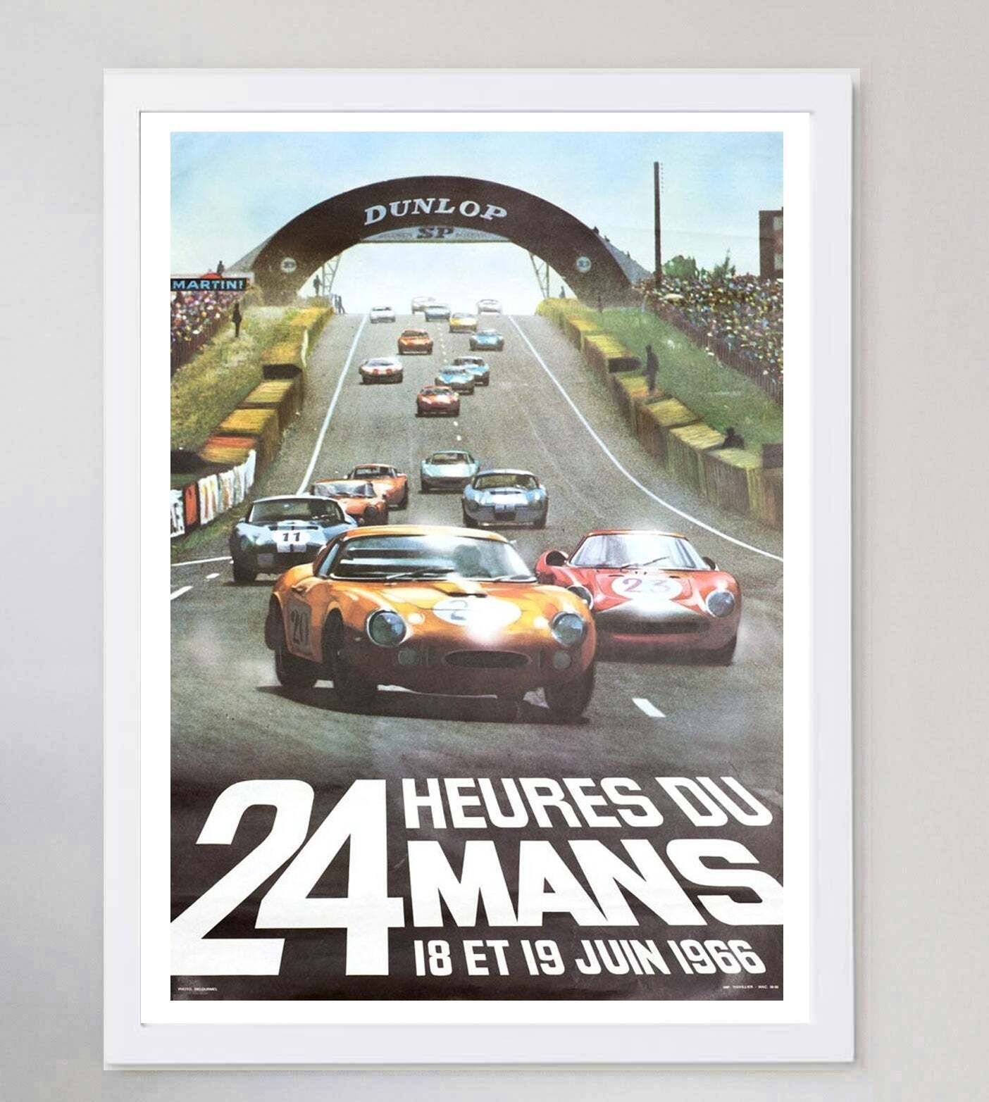 1966 Le Mans 24 Hours Original Vintage Poster photo for sale