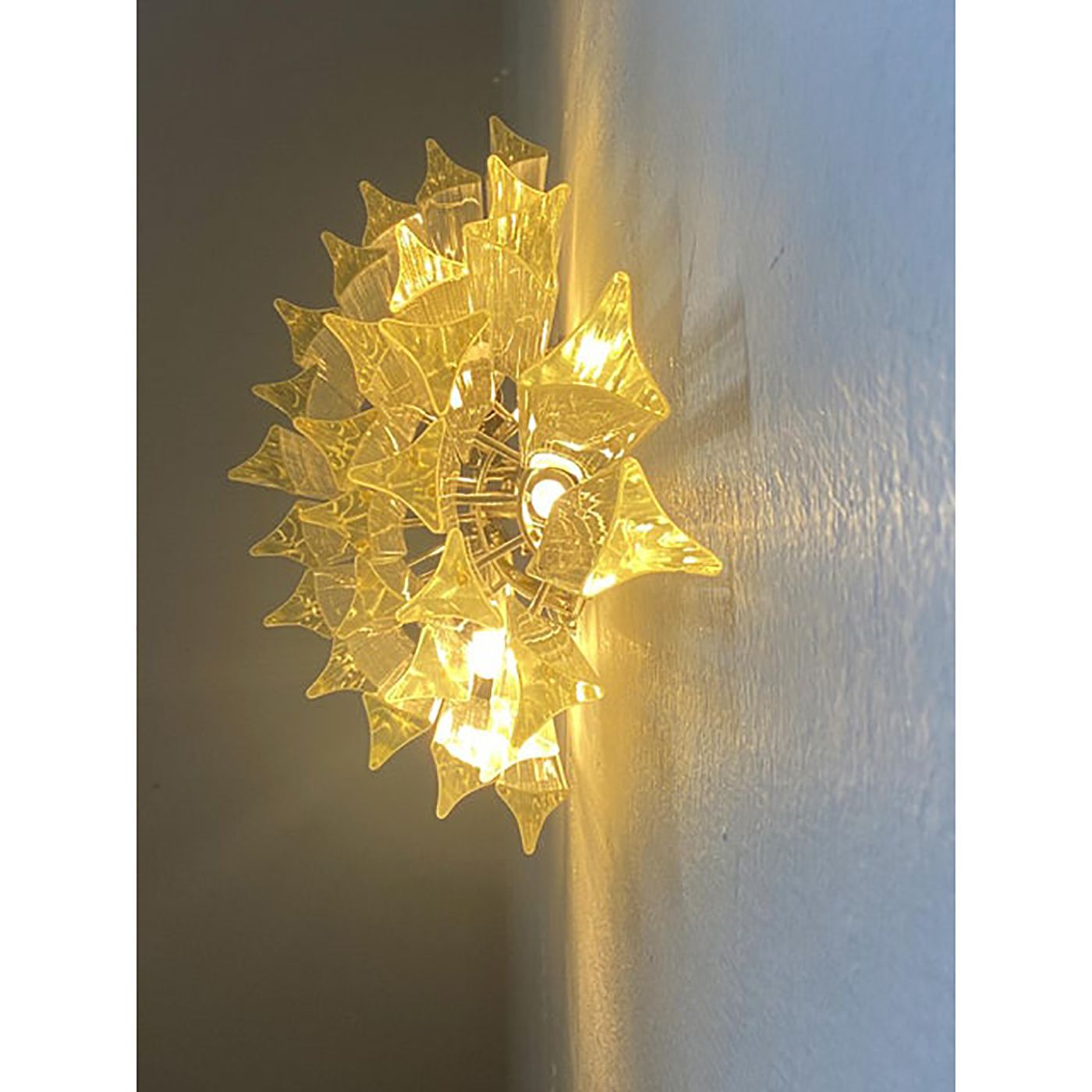 Set Of Two Venetian "Quadriedro" Twist Murano Glass Wall Sconces photo Lighting