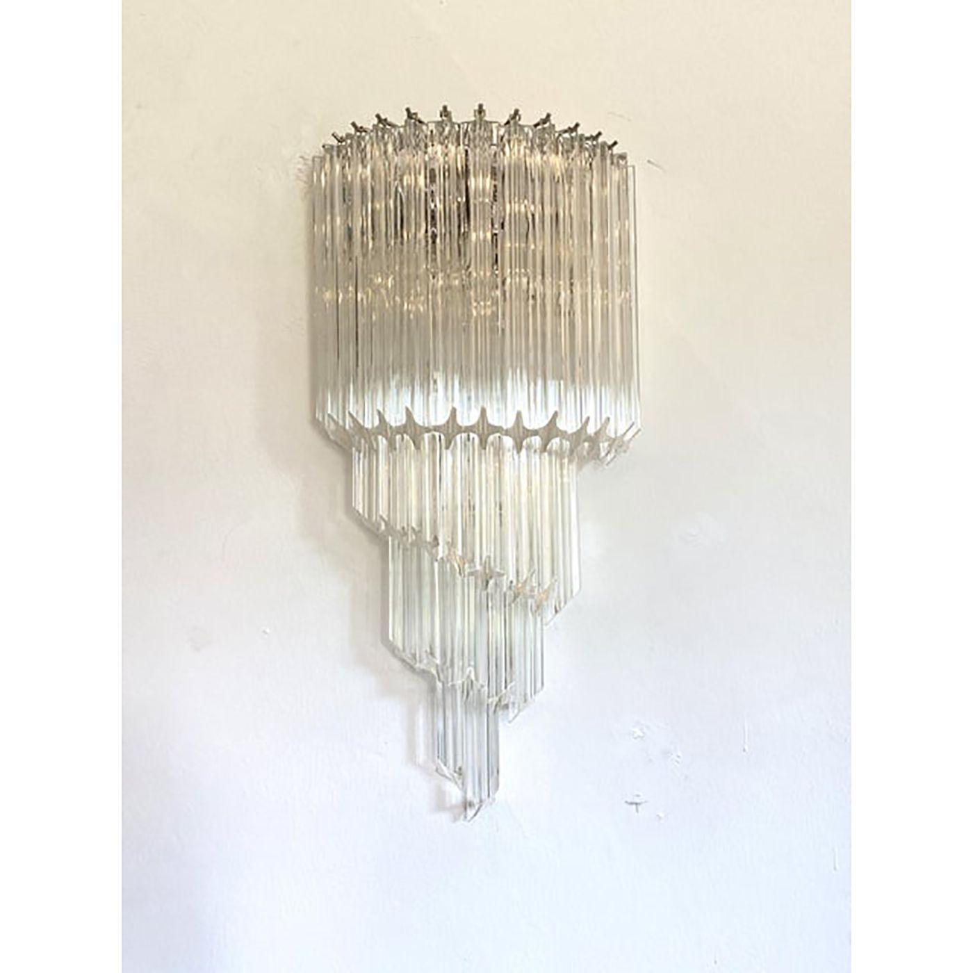 photo furniture Set Of Two Venetian "Quadriedro" Twist Murano Glass Wall Sconces
