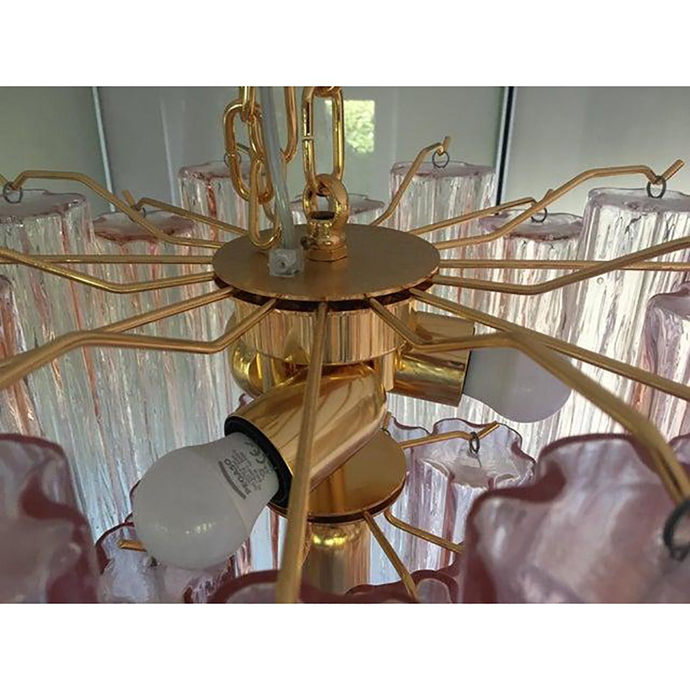 Murano Style Glass "Tronchi" Chandelier With Gold 24k Metal Frame photo buy