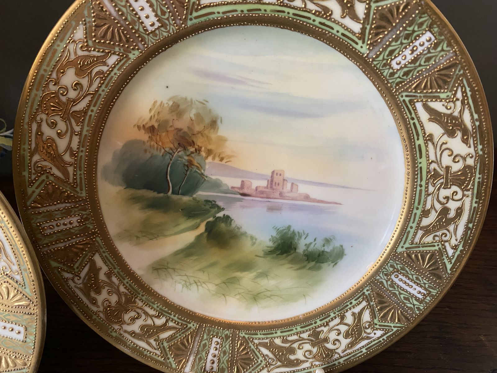A Pair Of Noritake Cabinet Plates Porcelain photo Home Decor