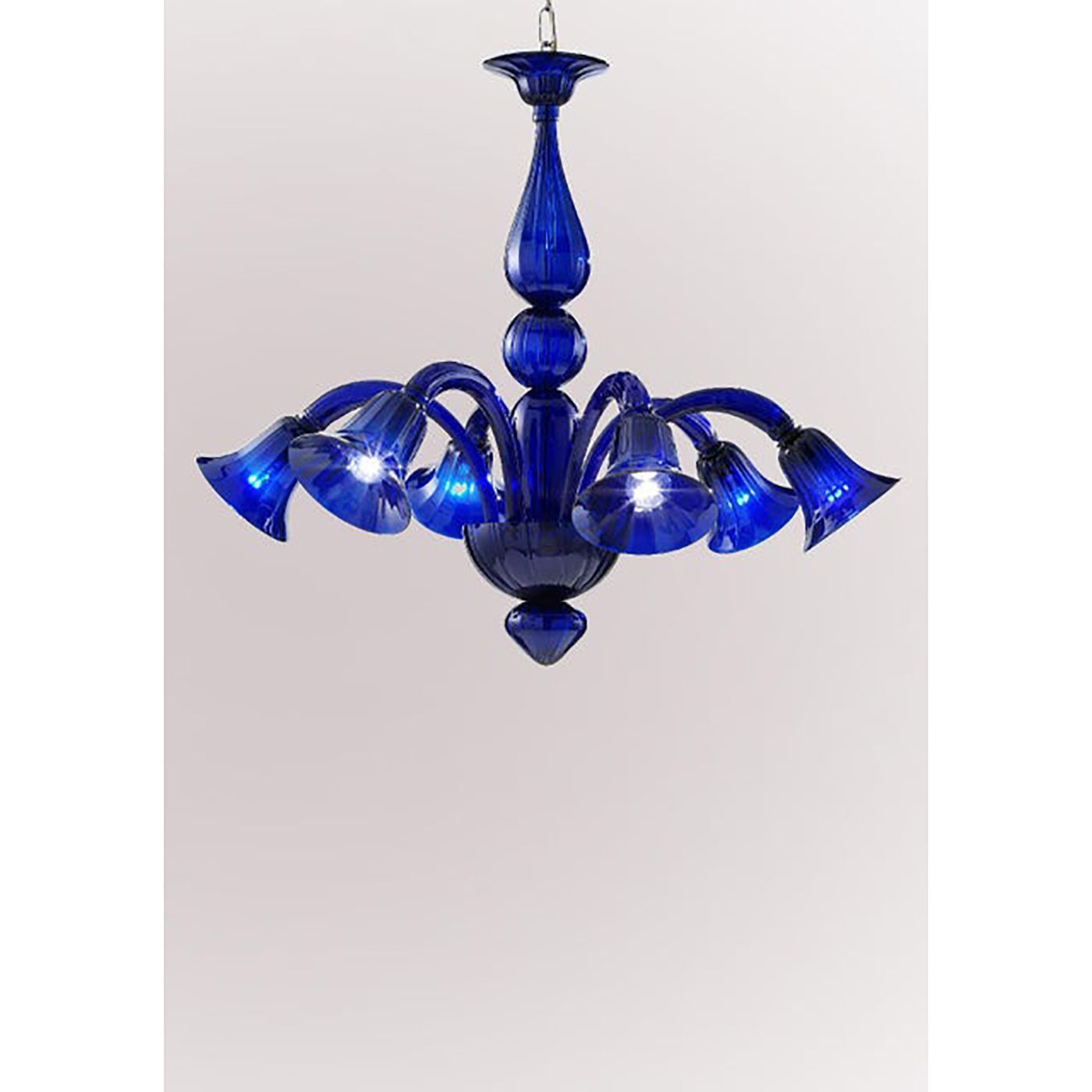 Contemporary Translucent Azzurre Murano Style Glass Chandelier photo vinterior