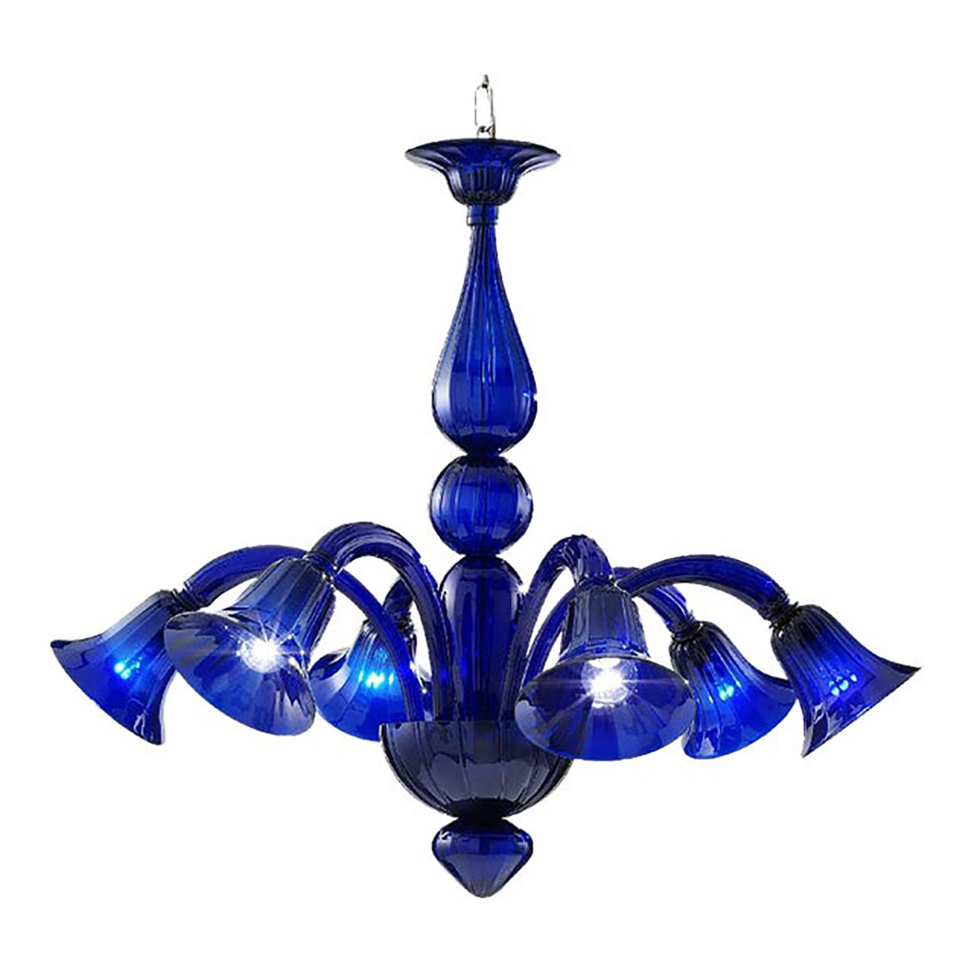 Contemporary Translucent Azzurre Murano Style Glass Chandelier