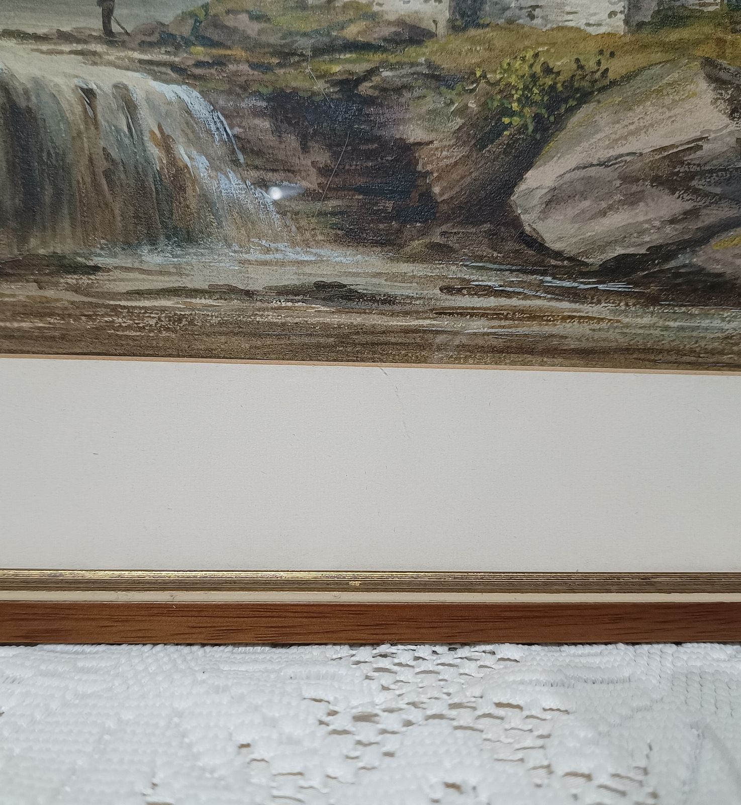 Antique Watercolour Painting Highland River Cottage Landscape British Signed L.Lewis. photo buy
