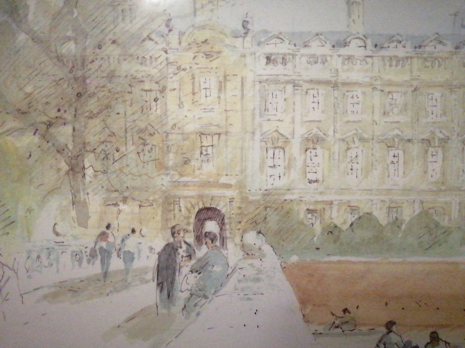 Signed Hugh Casson Limited Print Of Clare College, The West Front, 1989, 65/500 photo vinterior