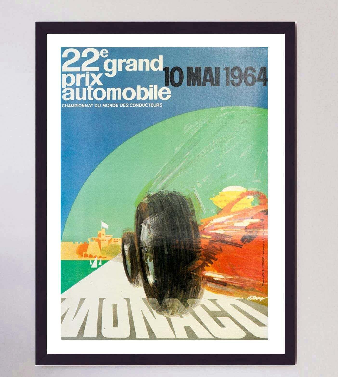 1964 Monaco Grand Prix Original Vintage Poster photo furniture