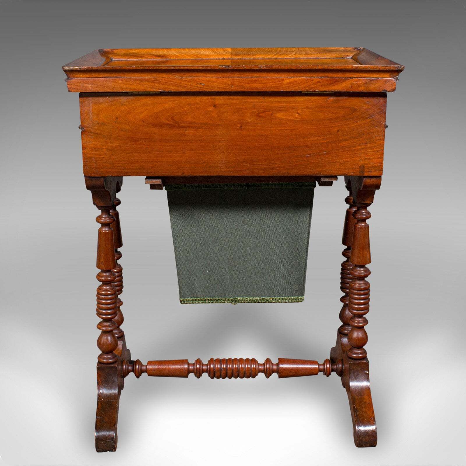 Antique Ladies Work Box, English, Flame, Sewing, Haberdashery Table, Victorian photo 985.0