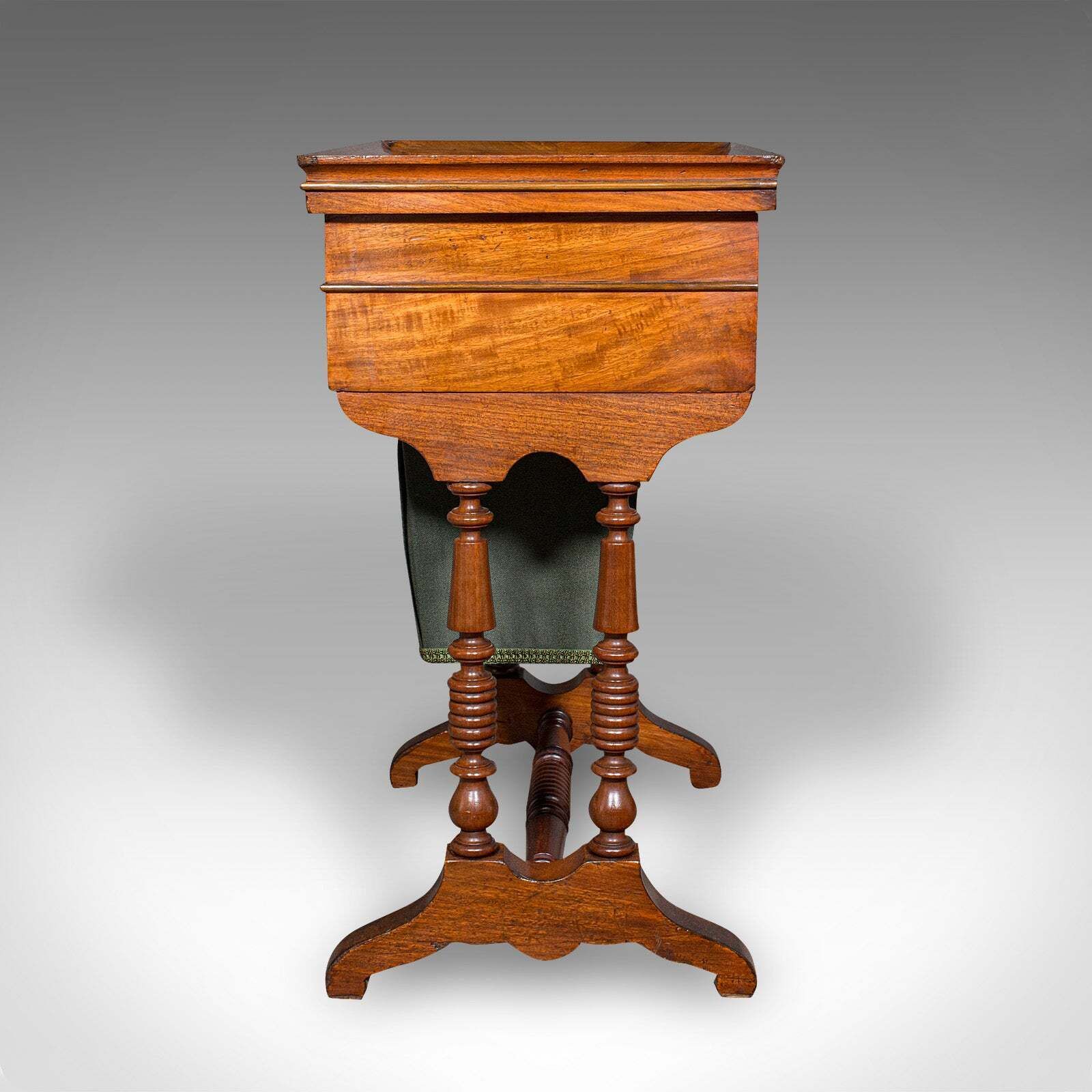 Antique Ladies Work Box, English, Flame, Sewing, Haberdashery Table, Victorian photo vinterior