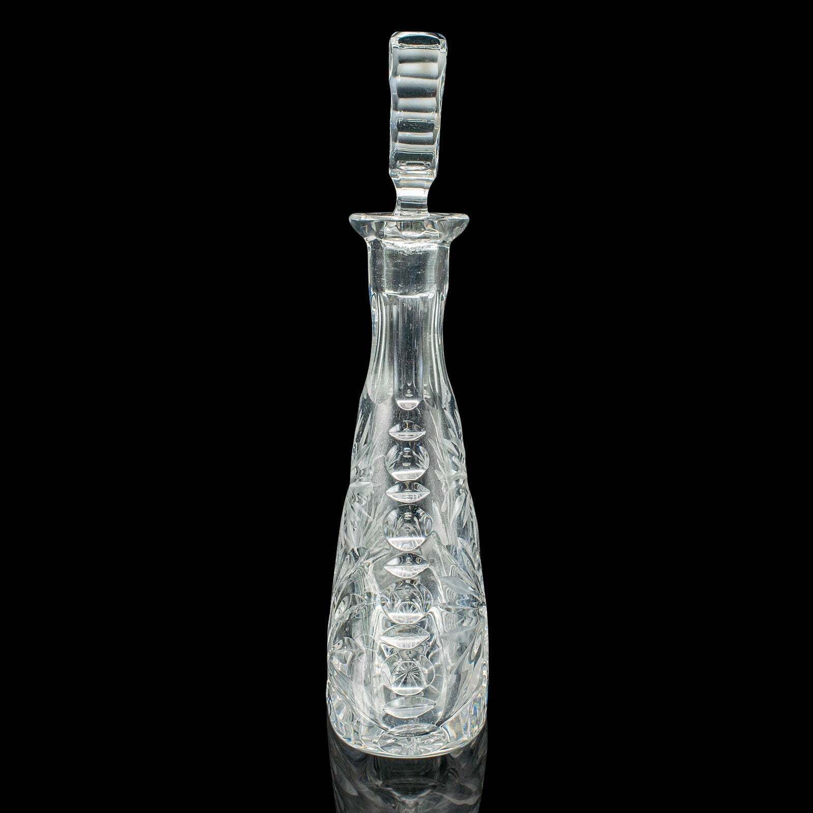 Vintage Sherry Decanter, English, Cut Crystal Glass, Spirit Vessel, Wine, C.1970 photo vinterior