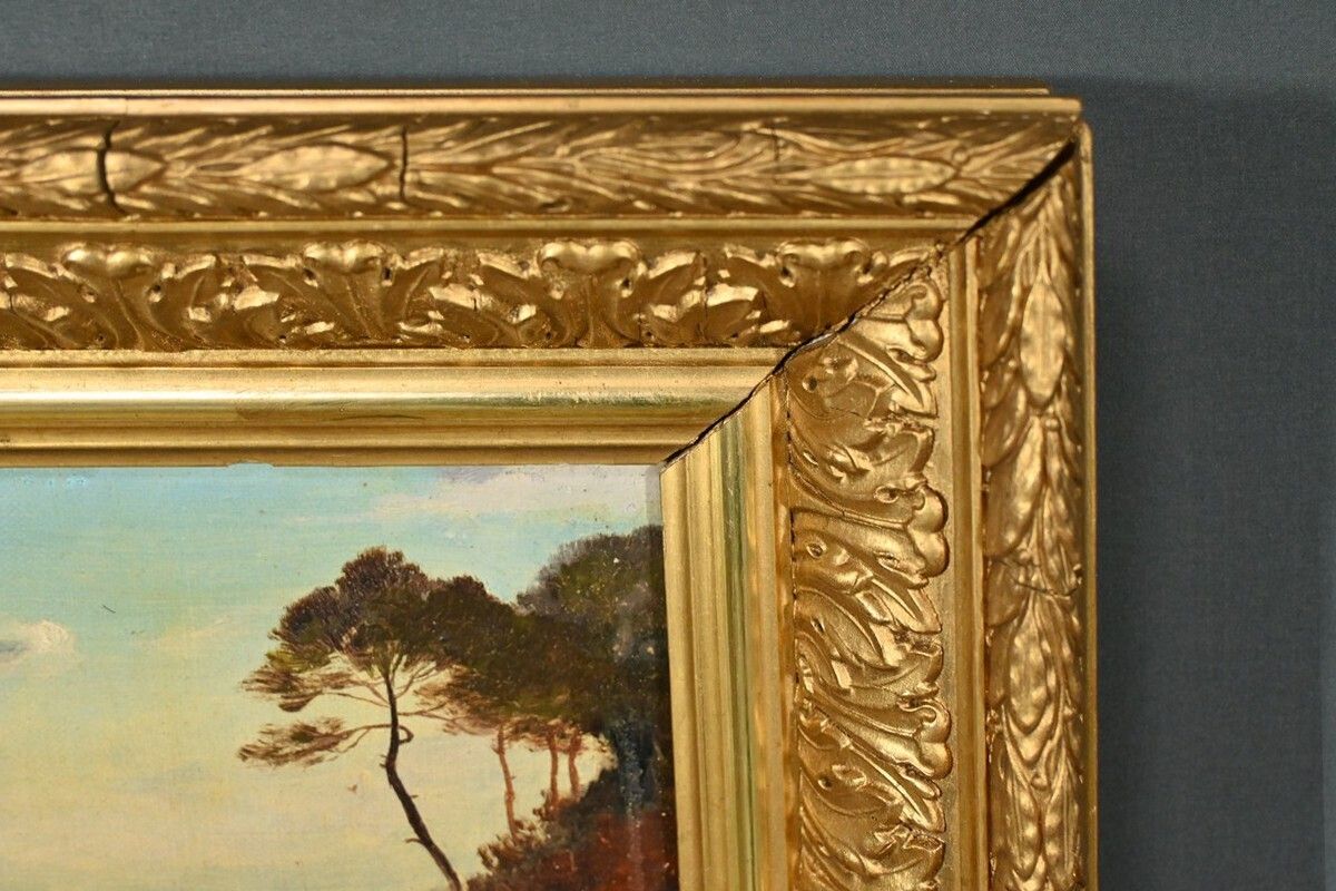 Oil Painting, Signed A.Derémy – 1902 photo vintage