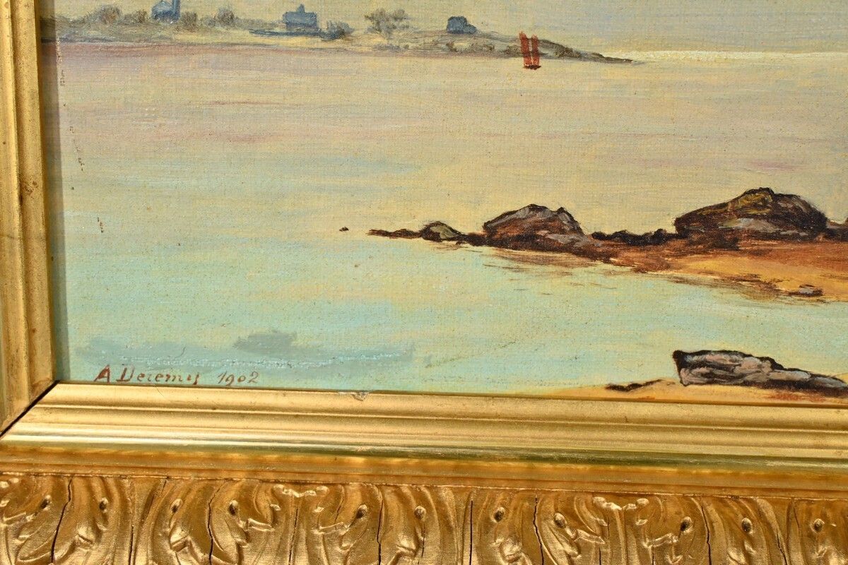 430.0 Oil Painting, Signed A.Derémy – 1902 photo