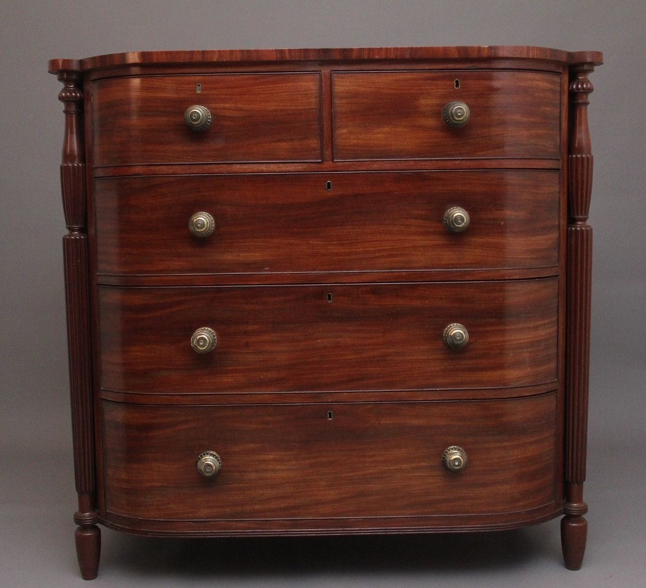 19th Century Mahogany Bowfront Chest Of Exceptional Quality