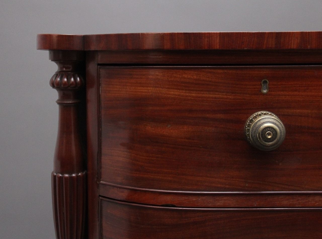 19th Century Mahogany Bowfront Chest Of Exceptional Quality photo for sale