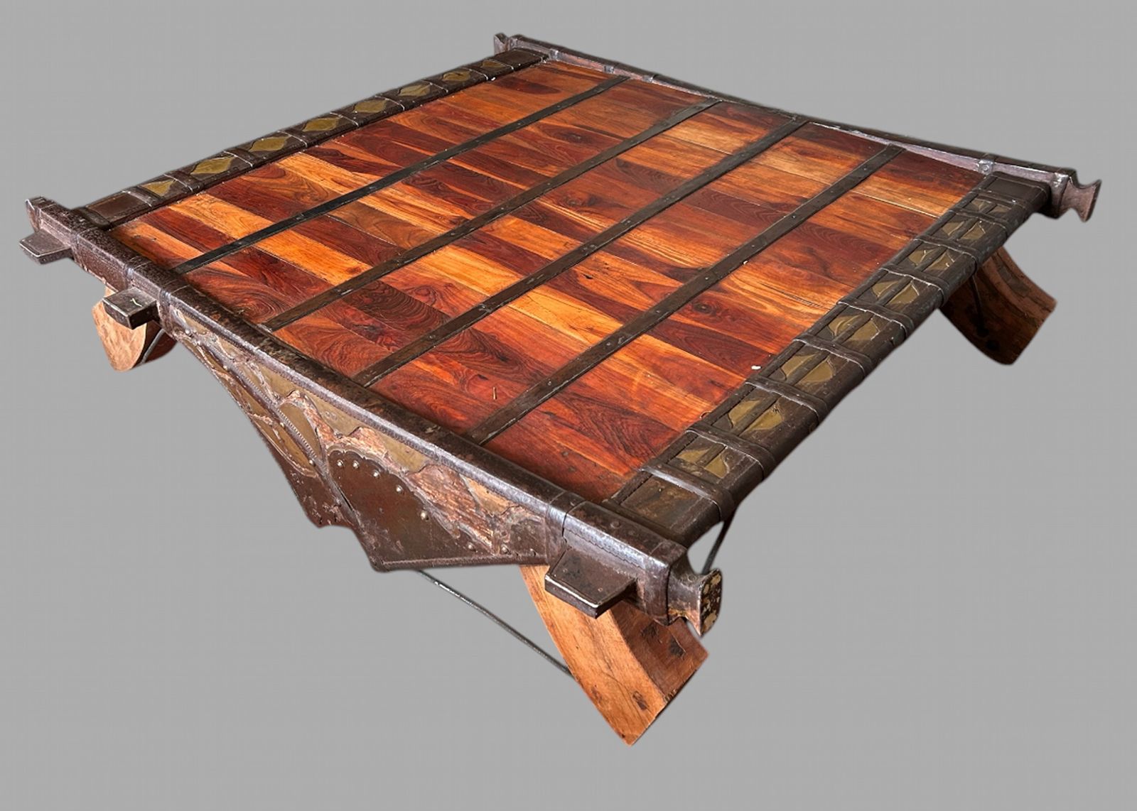 A Largish Attractive Indian Ox Cart Coffee Table photo furniture