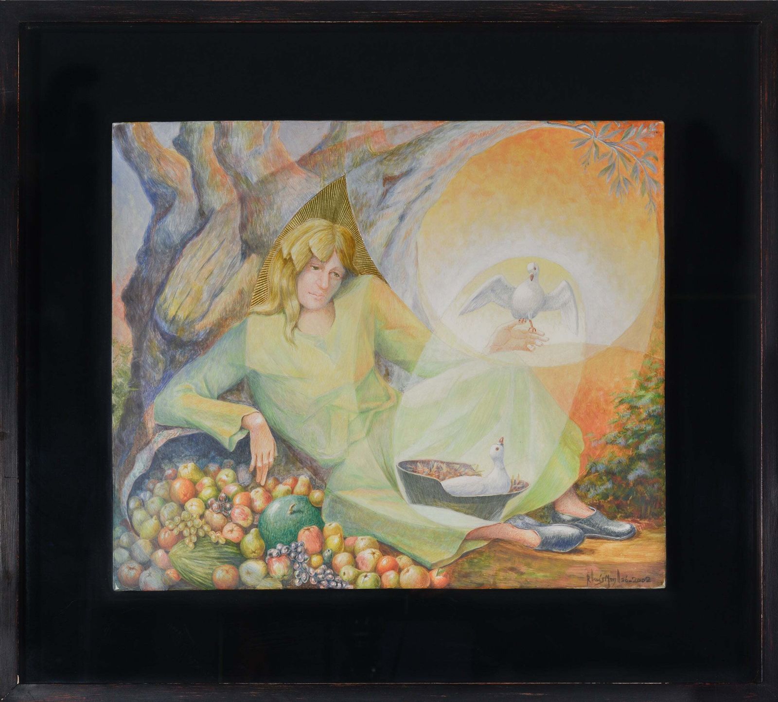 Serene Abundance – Aquarel En Mixed Media Schilderij photo furniture
