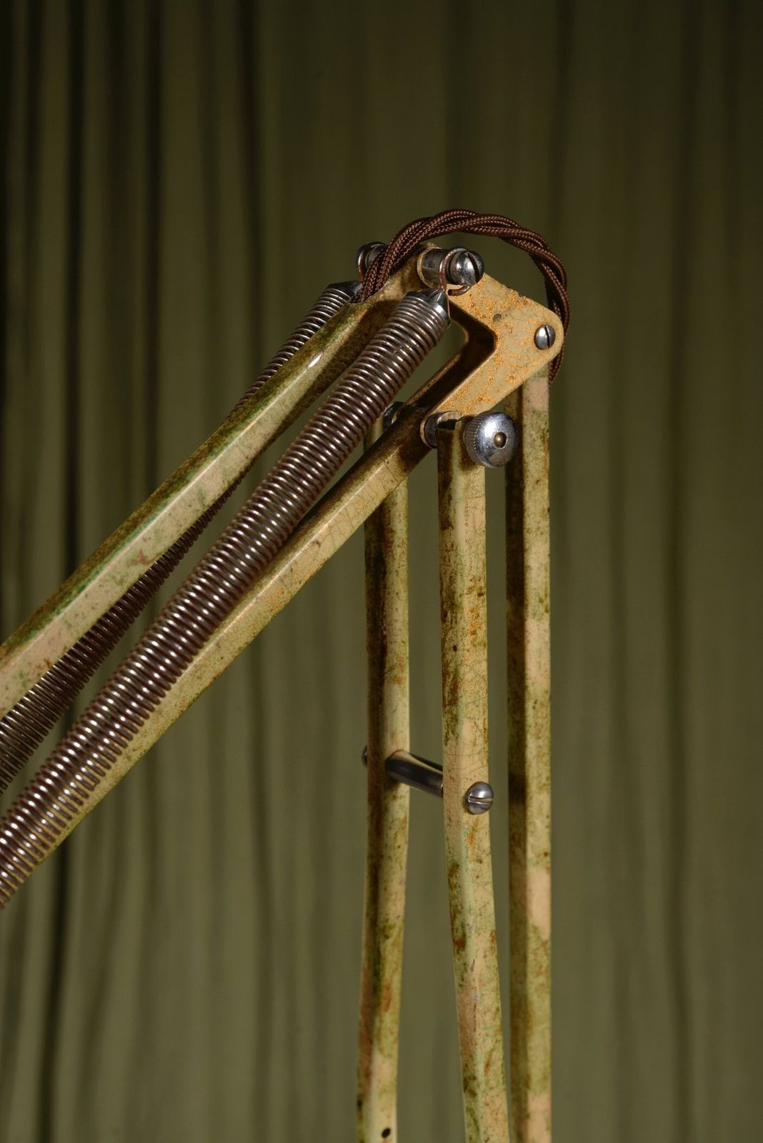 A Herbert Terry 1209 Anglepoise Trolley Floor Lamp In Original Scumble Paint   C.1935 photo buy