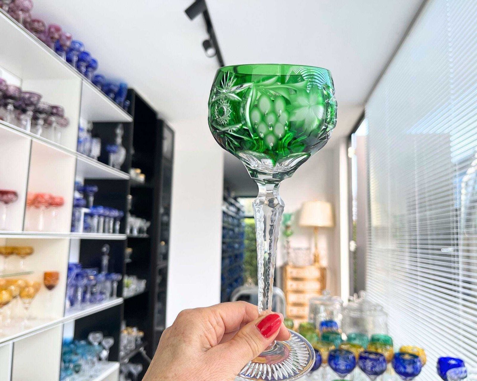 Crystal Wine Glasses Nachtmann | 6pcs | Green | Decorgrapes photo Home Decor