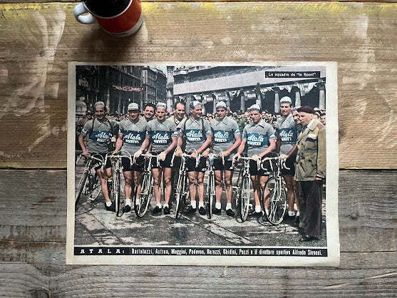 Atala Team Photograph Giro D'italia Bianchi Vintage Cycling Print C1950 photo furniture