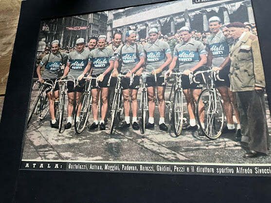 Atala Team Photograph Giro D'italia Bianchi Vintage Cycling Print C1950 photo for sale