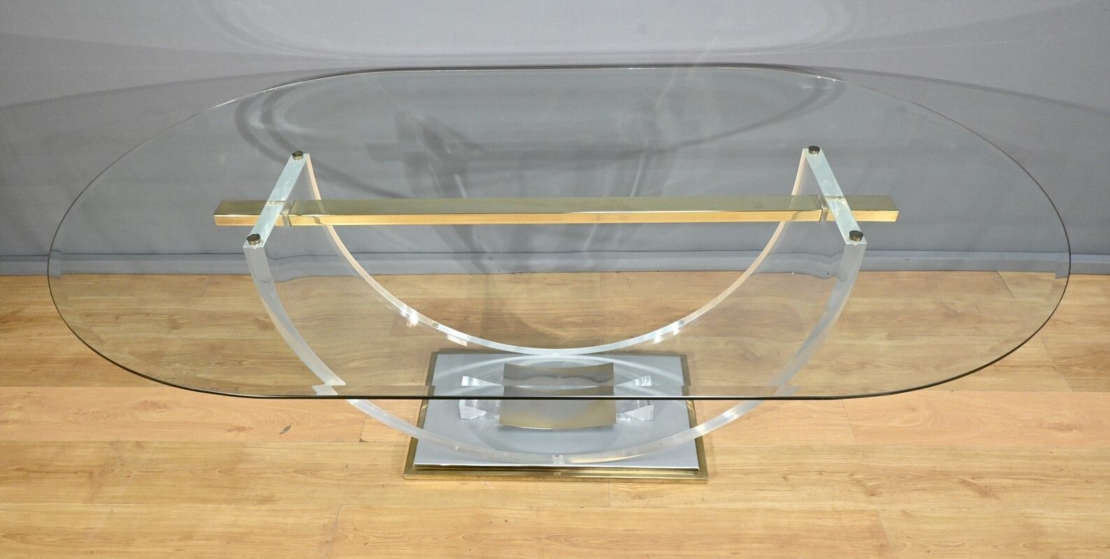 C. Hollis Jones Glass Table For Belgo Chrom – 1970 photo Furniture
