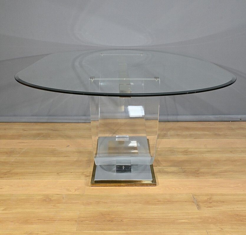2370.0 C. Hollis Jones Glass Table For Belgo Chrom – 1970 photo