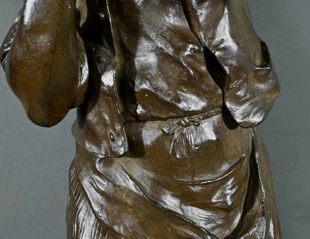 Important Bronze “The Man With The Pipe” Signed M. Constant Favre – Late 19th Century photo vintage
