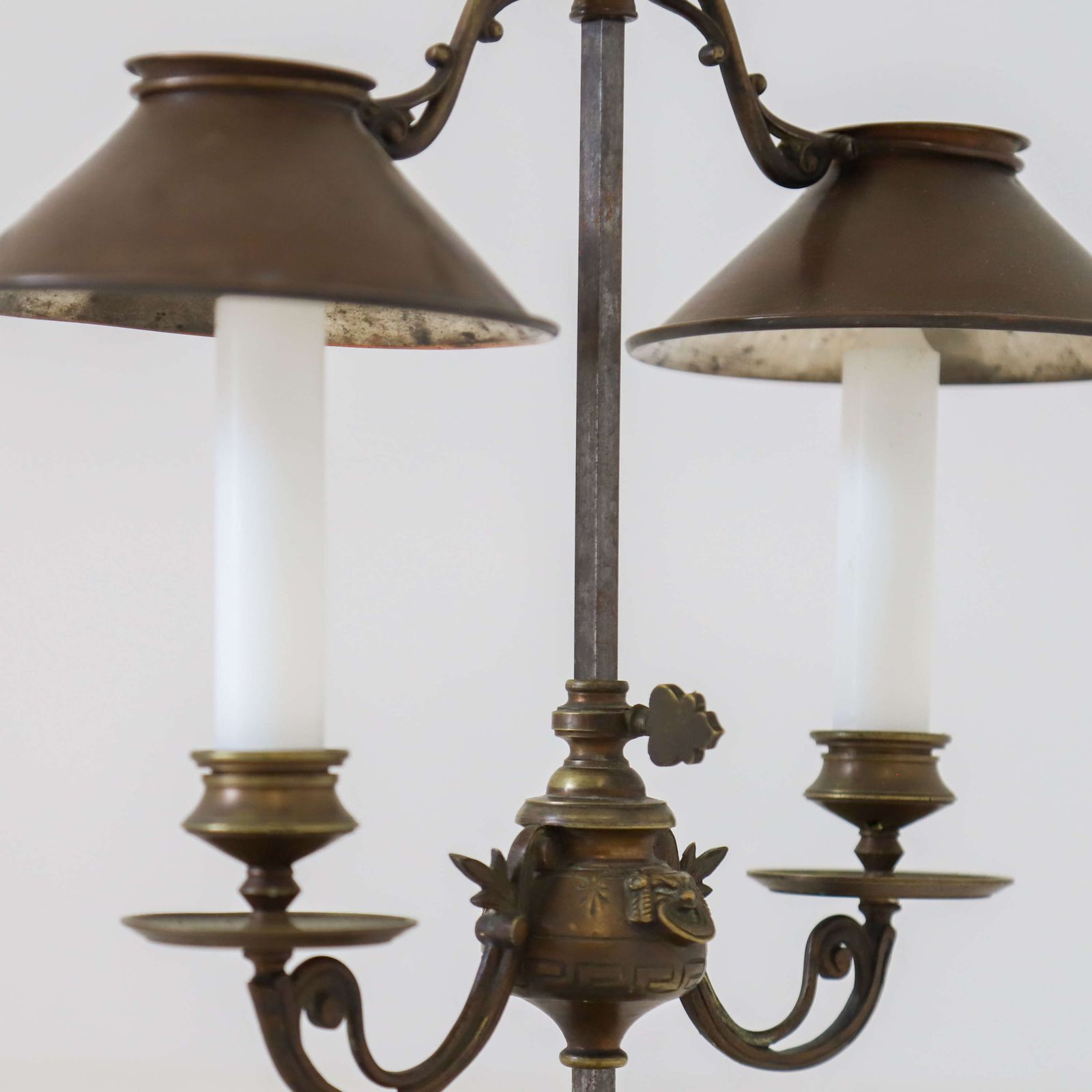 Antique French Adjustable Bouillotte 2 Candle Light Lamp Circa 1900 photo buy