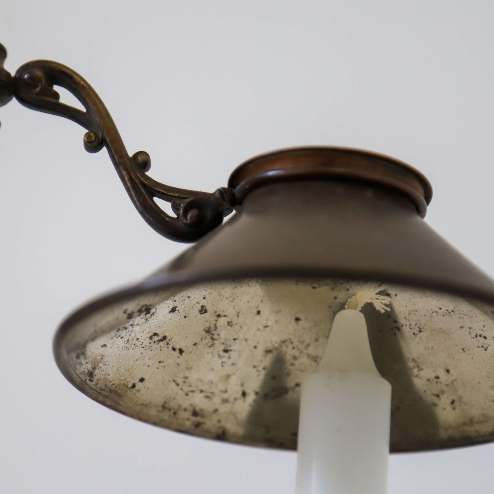 Antique French Adjustable Bouillotte 2 Candle Light Lamp Circa 1900 photo vintage