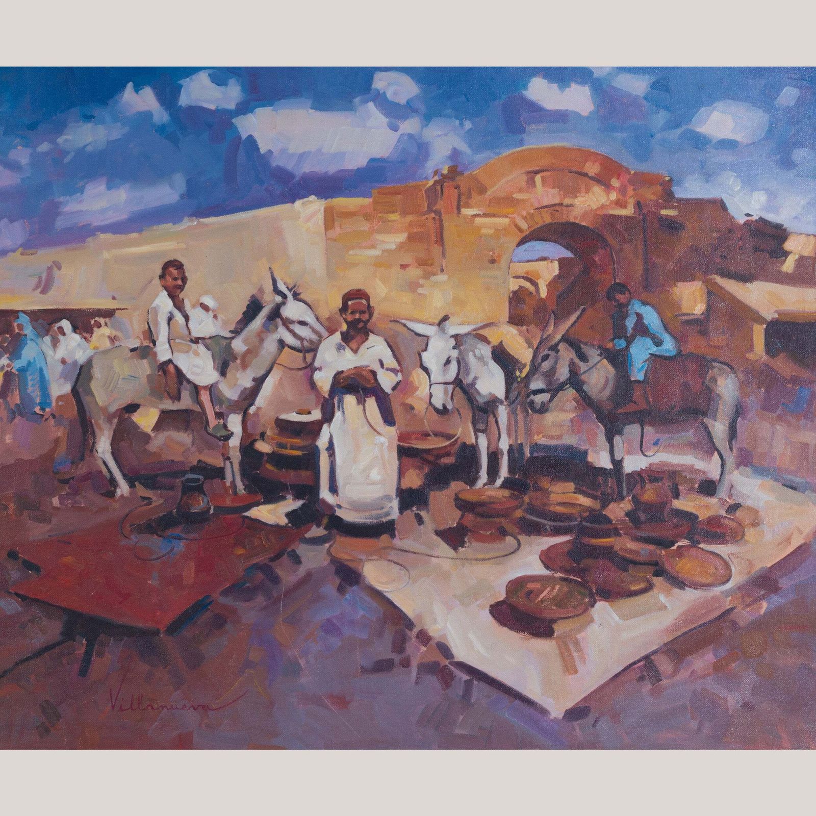 Antonio Villanueva – Marokkaanse Marktscène (Geb. 1940)