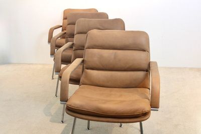 Set Of Artifort Channel Executive Chairs By Geoffrey Harcourt photo buy