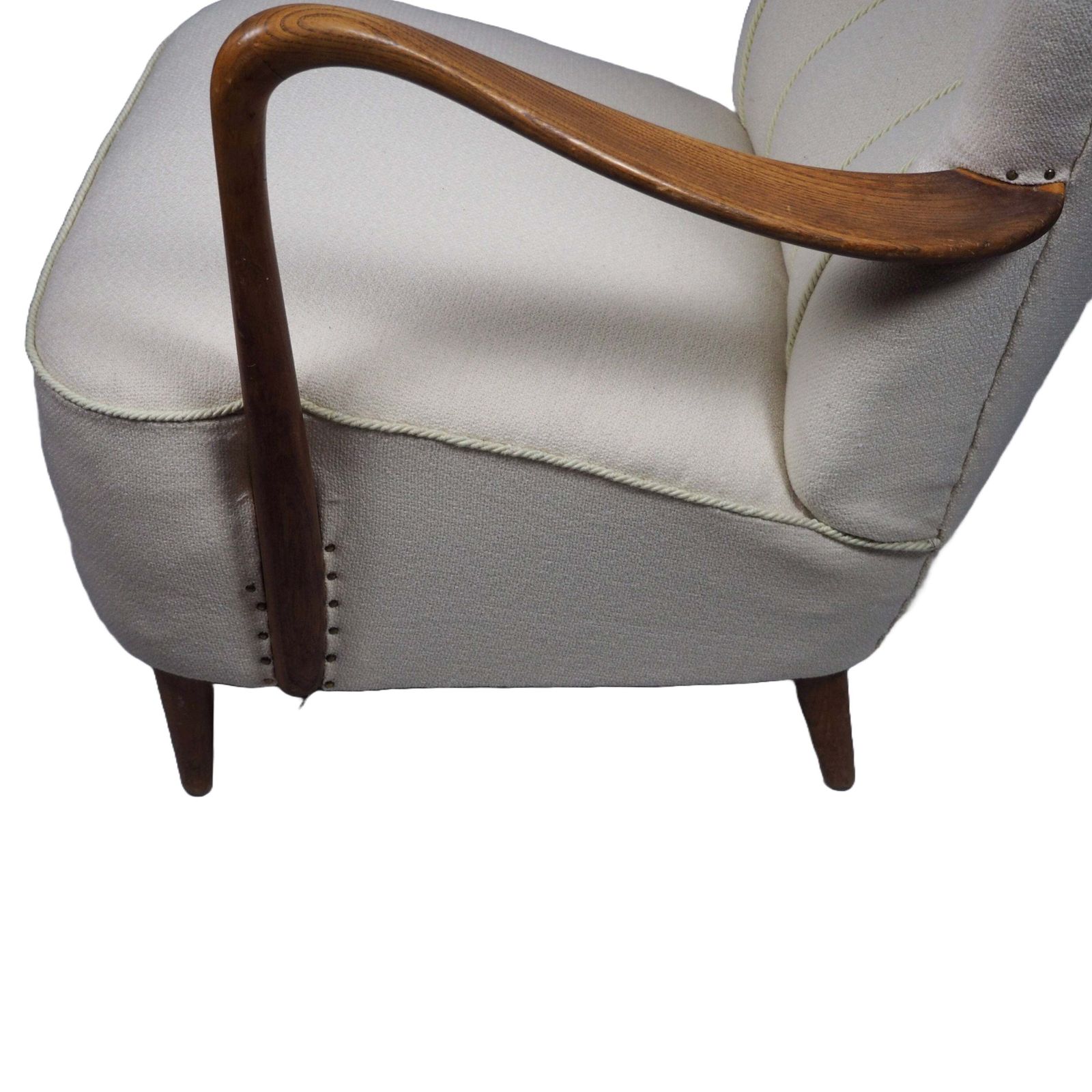 Danish Modern Bouclé Wingback Chair photo Furniture