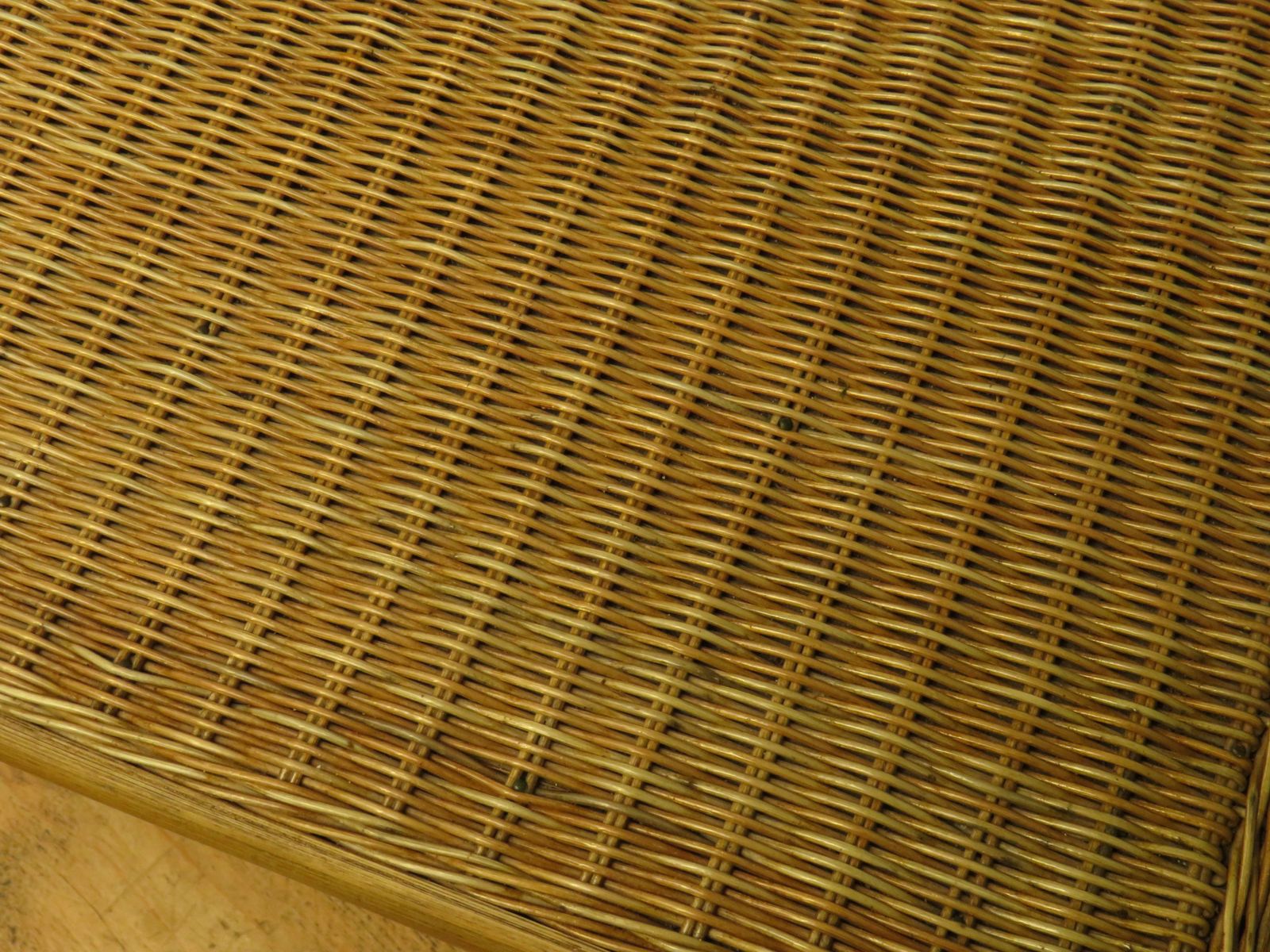 Modernist Bamboo And Rattan Coffee Table With Metal Base photo buy