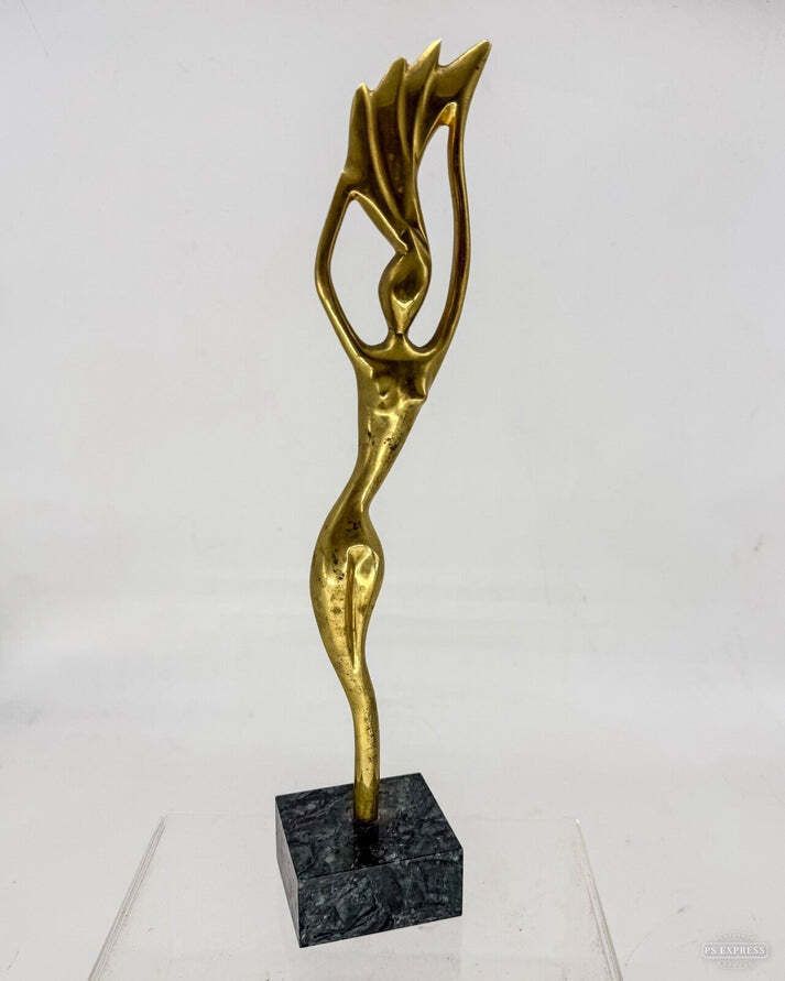 Mid Century Bulgarian Gilded Bronze ‘Dancer’ By Bogdan Bondikov 30cm