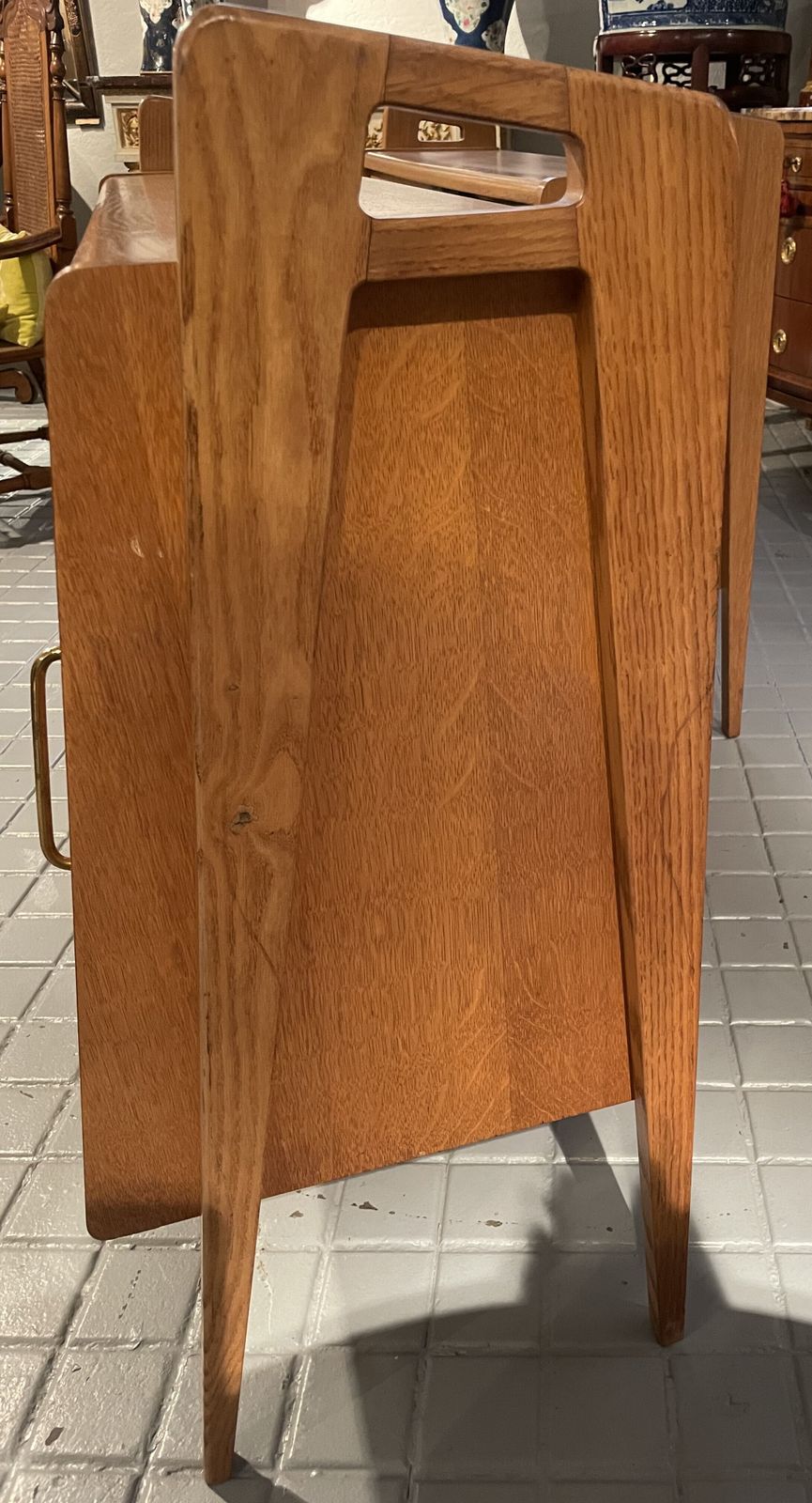 photo for sale Pair Of Oak Sideboards With Sloping Front, Sliding Doors, One Of Them Lacquered
