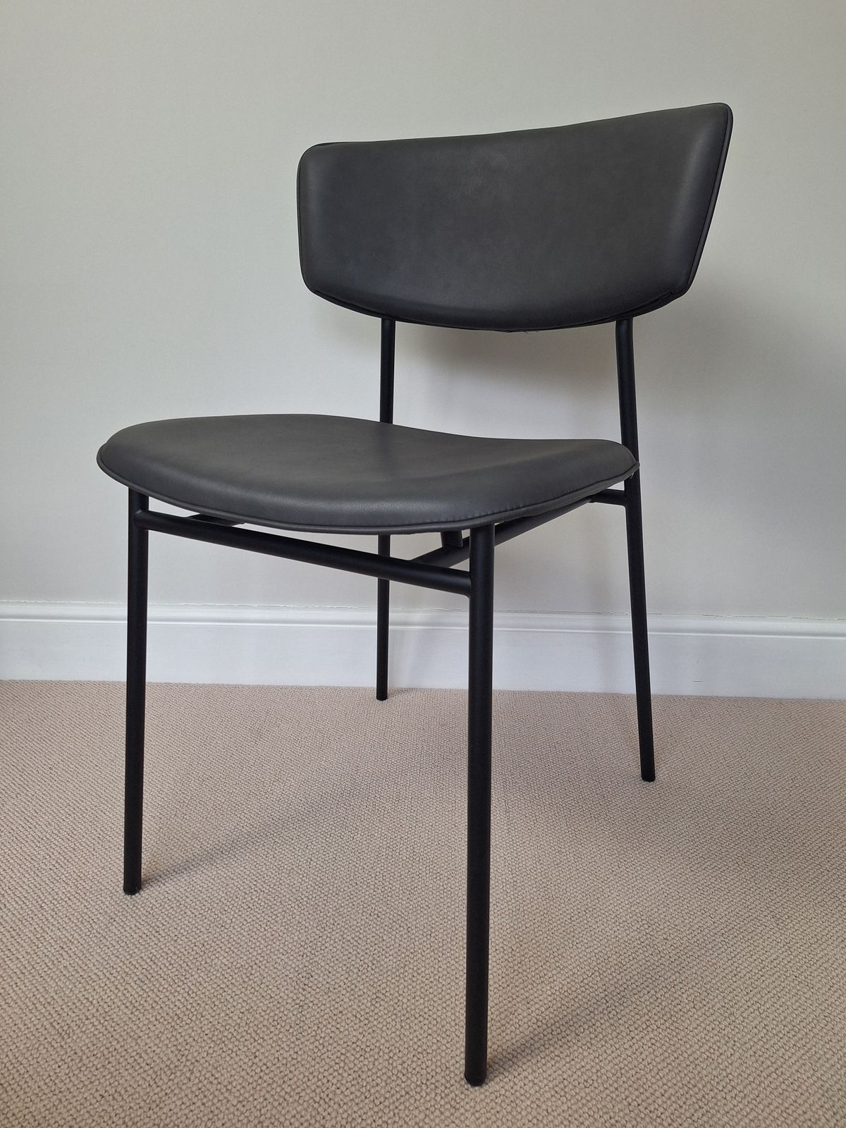 Calligaris Fifties Vintage Ash Grey Faux Leather Chair photo furniture
