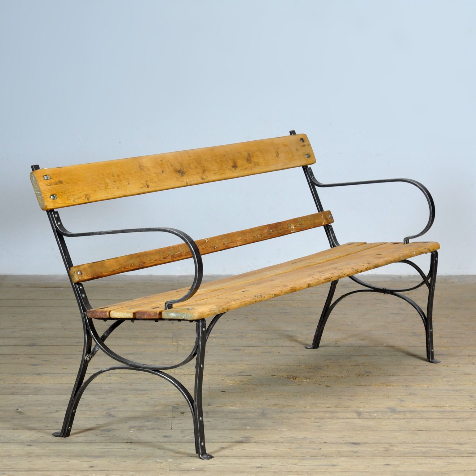 Riveted Iron Park Bench, 1920’s photo 495.0