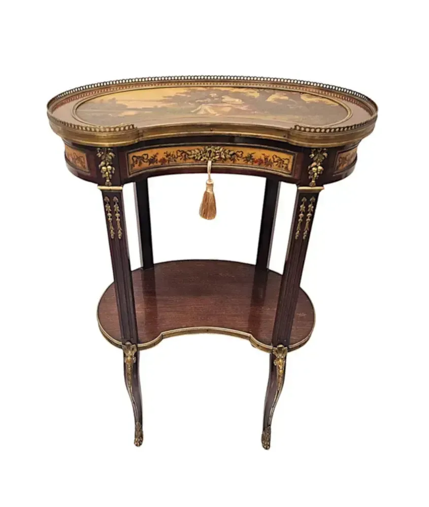 A Very Rare 19th Century Vernis Martin Lamp Or Occasional Table