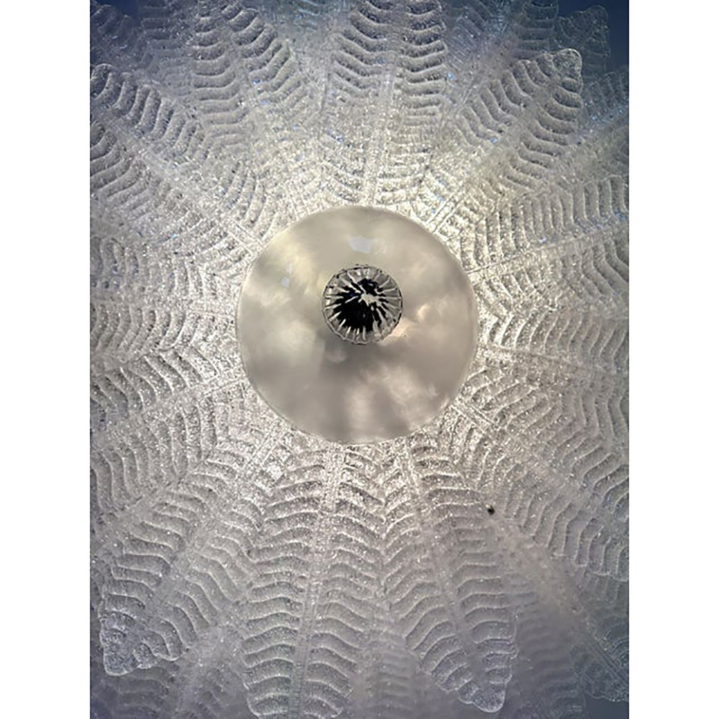 Set Of Two Venetian Murano Glass Flush Mount, Mazzega Zuccheri Venini Barovier Style photo vintage