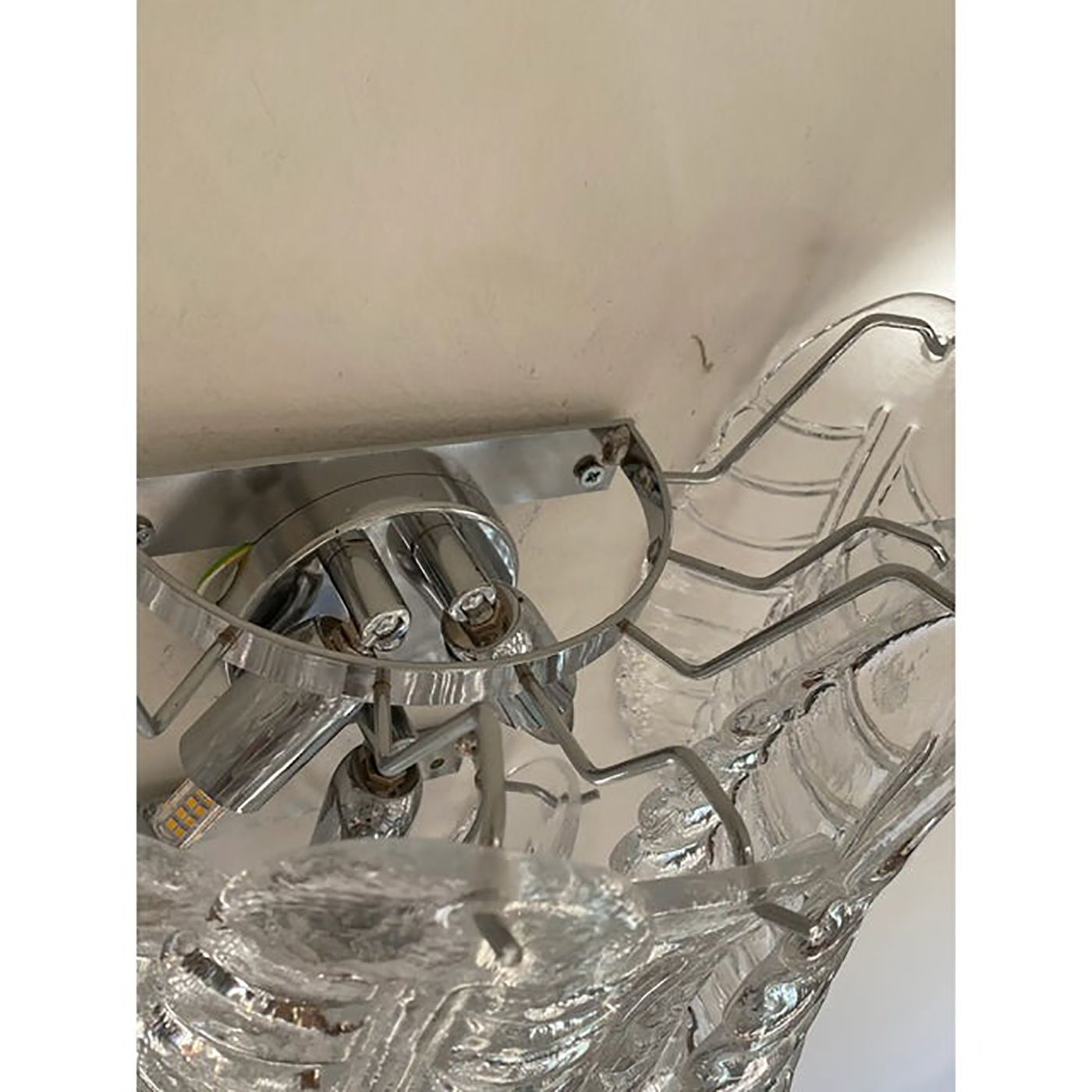 photo for sale Set Of 4 Transparent “Felci” Murano Style Glass Wall Sconces