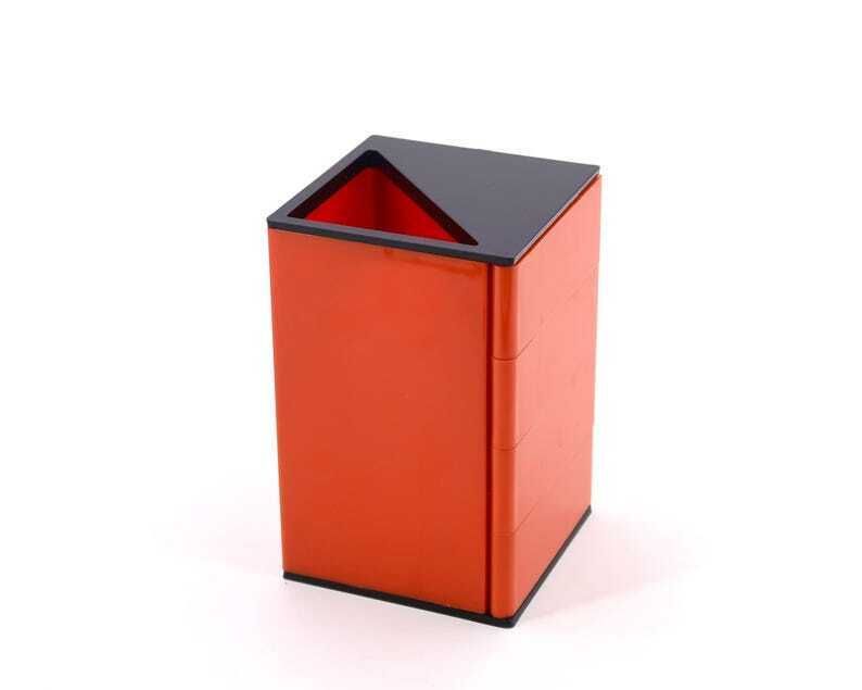 Franse Oranje Plastic Bureauorganizer Met Draaibare Lades En Pennenhouder, Jaren 1970 / Design, Space Age, Pop, Joe Colombo Bobby Stijl photo Woonaccessoires