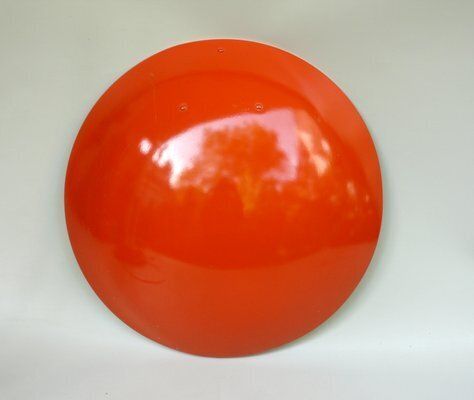 Extraordinary Orange And Light Beige Outdoor Mushroom Lamp From Bega, 1950s photo vintage