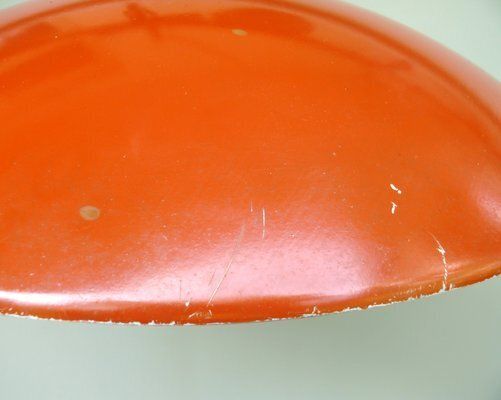 photo vintage Extraordinary Orange And Light Beige Outdoor Mushroom Lamp From Bega, 1950s