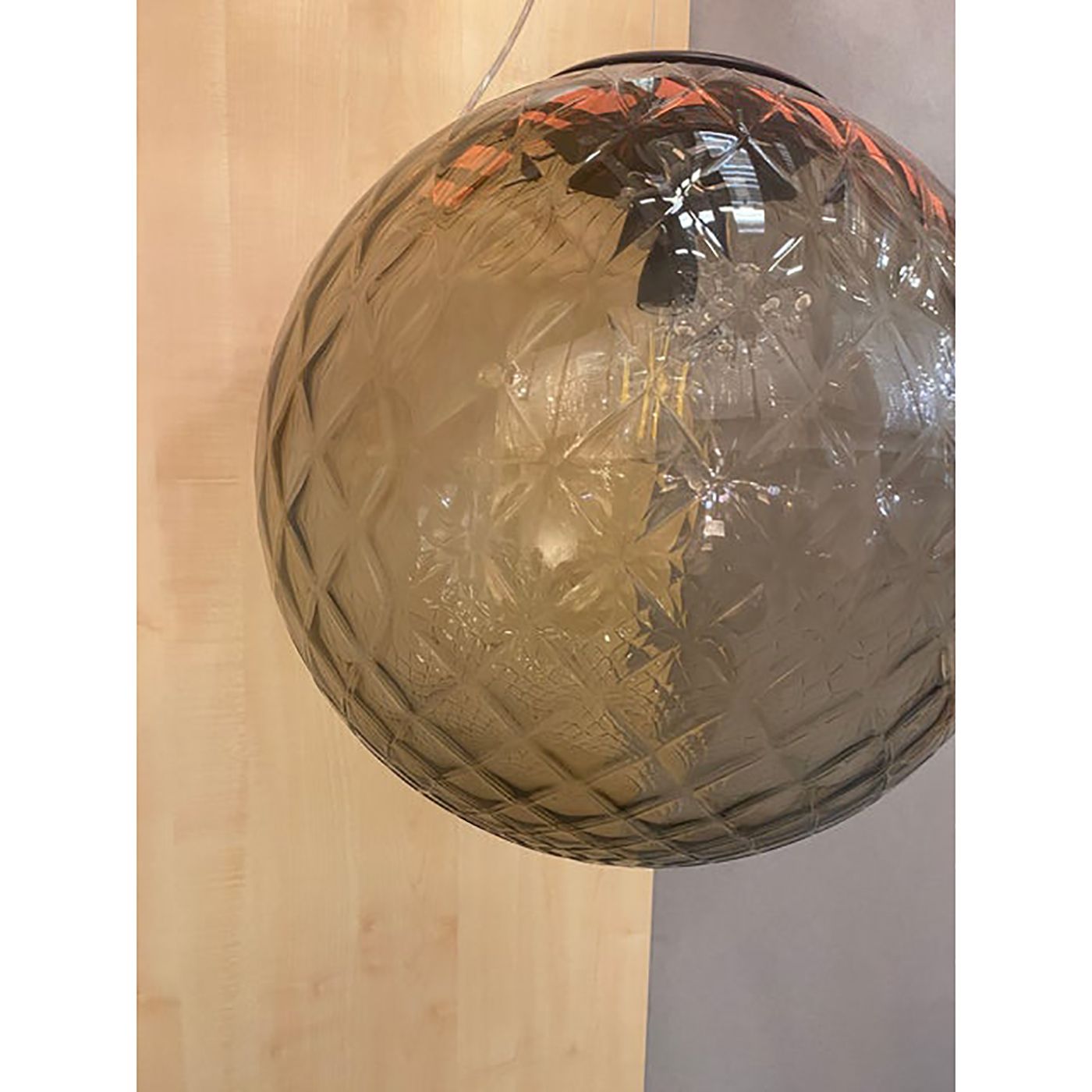Murano Style Glass Balloton Fume Pendant Sphere photo vinterior