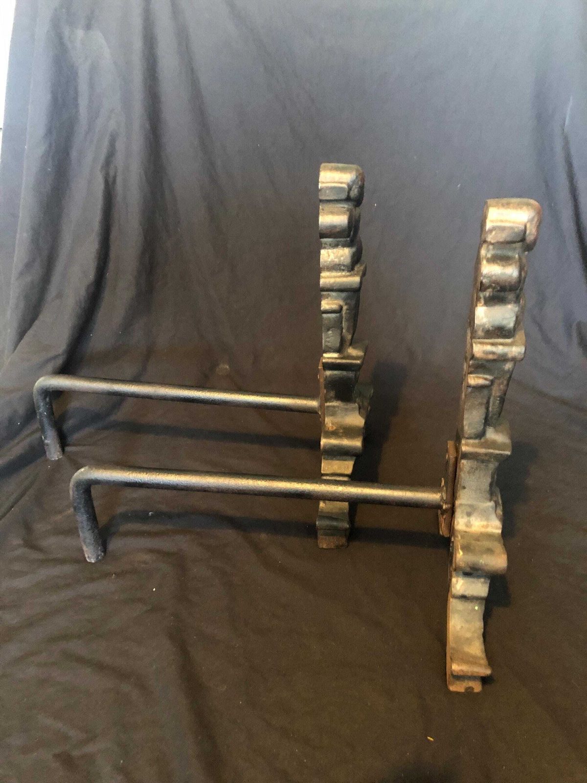 Antique Victorian Cast Iron Fire Dogs Circa 1890,S photo furniture
